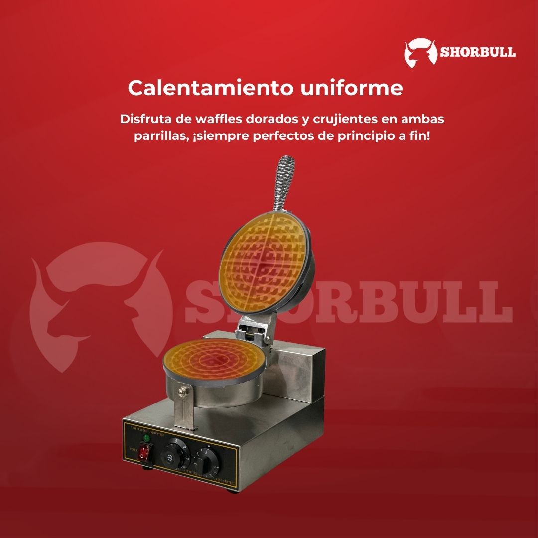 Foto 8 | Wafflera Individual Industrial Eléctrica Shorbull