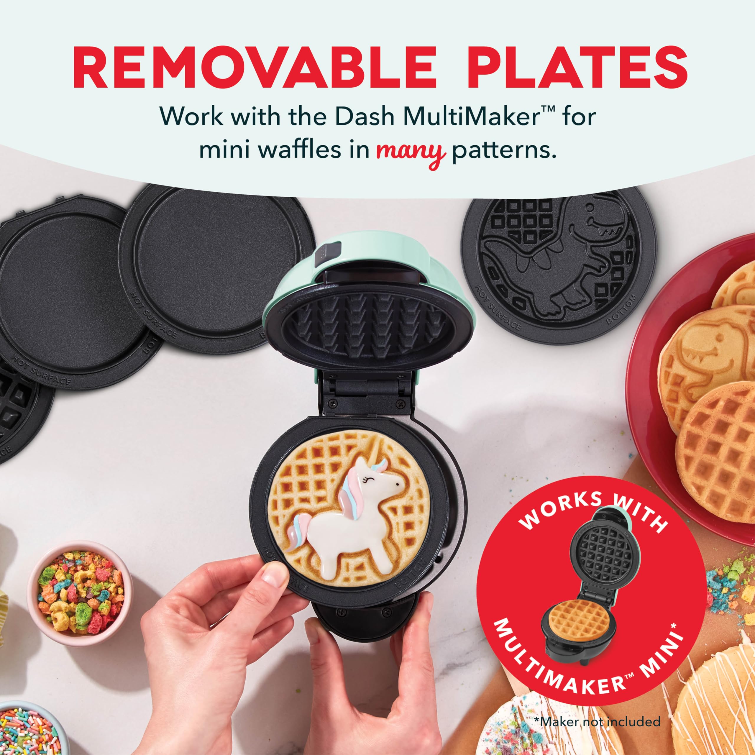 Foto 3 pulgar | Juego De Platos Para Gofres Dash Multimaker Mini System Two De 10 Cm - Venta Internacional.