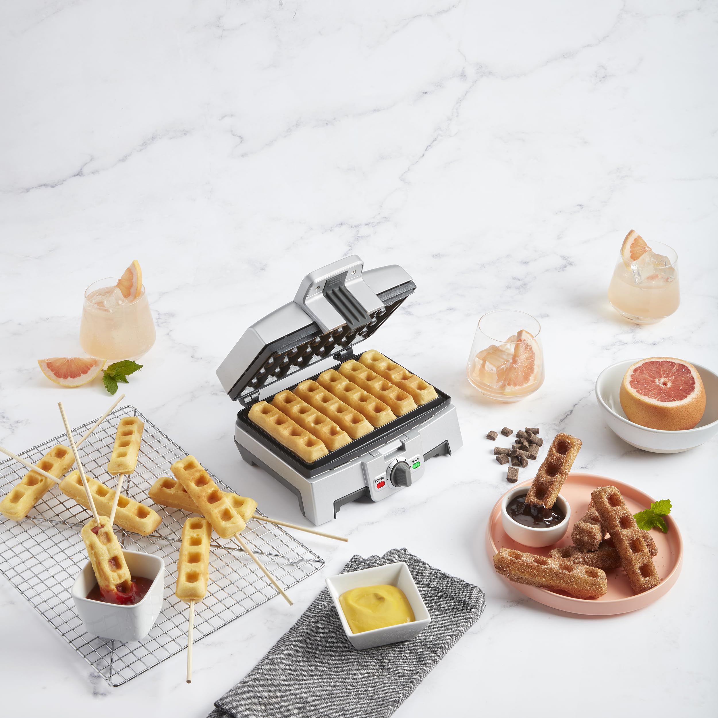 Foto 4 | Máquina Para Hacer Gofres Cuisinart Waf-st6 Hornea 6 Barras De 11 Cm - Venta Internacional.