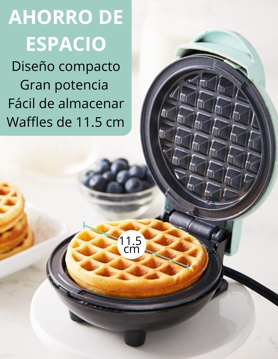 Foto 3 pulgar | Miniwaflera Eléctrica Elite Gourmet Azul Antiadherente 11.5 cm