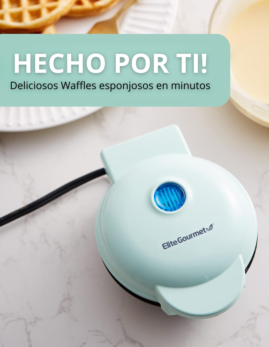 Foto 6 pulgar | Miniwaflera Eléctrica Elite Gourmet Azul Antiadherente 11.5 cm