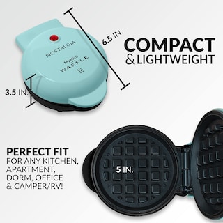 Foto 4 | Máquina Para Hacer Gofres Nostalgia Mymini Personal Electric De 5 Pulgadas, Color Aguamarina - Venta Internacional.