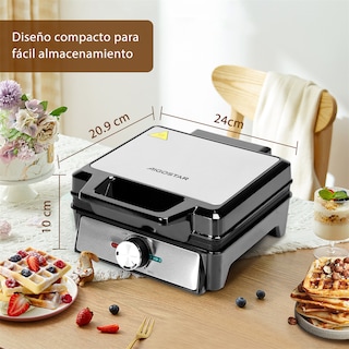 Foto 8 | Waflera Eléctrica Antiadherente 4 Rebanadas Hacer Desayunos Color Negro Aigostar