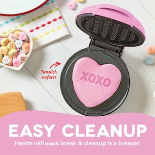 Foto 5 | Mini Máquina Para Hacer Gofres Dash X Sweethearts De 10 Cm En Forma De Corazón, Color Rosa - Venta Internacional.