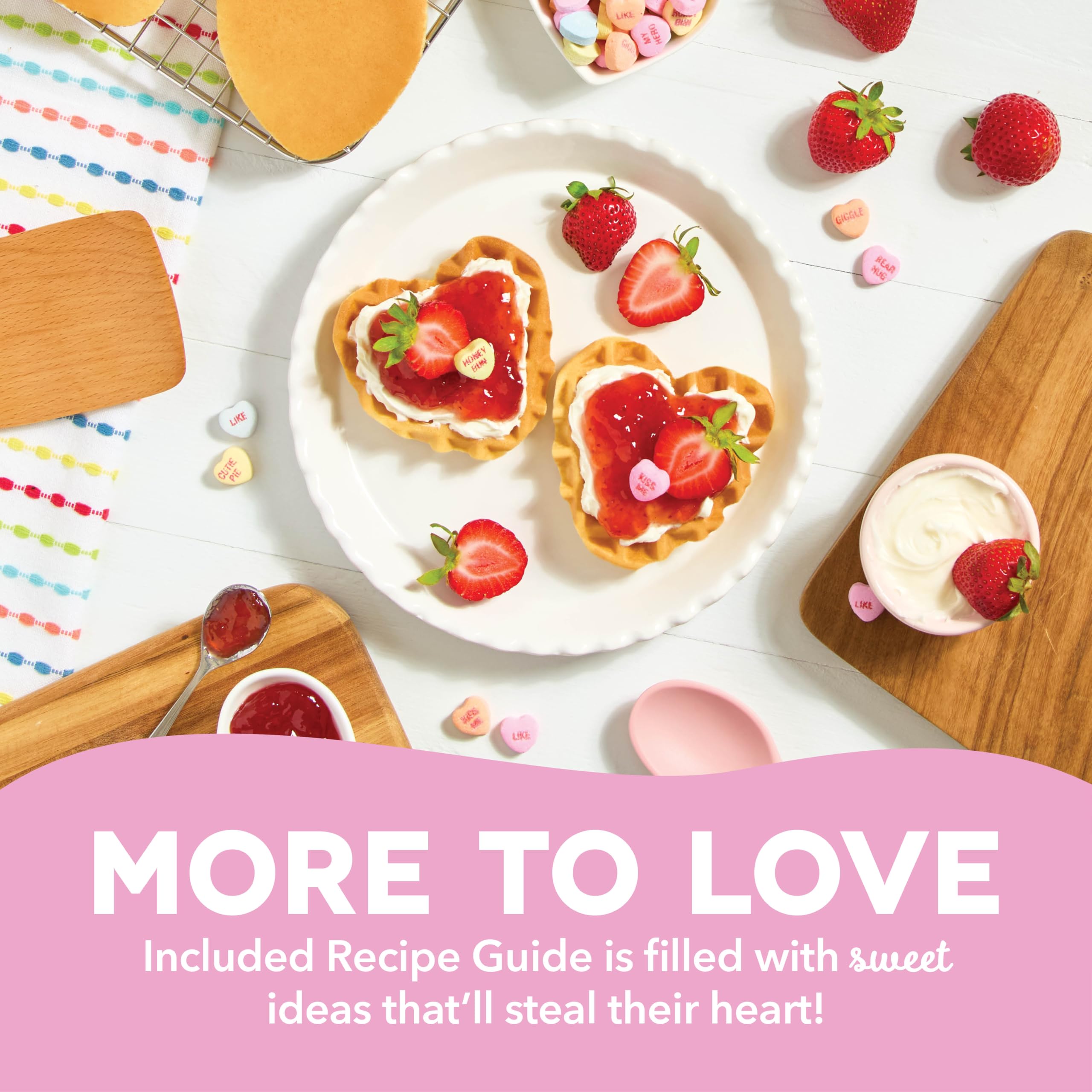 Foto 6 | Mini Máquina Para Hacer Gofres Dash X Sweethearts  De 10 Cm En Forma De Corazón, Color Rosa - Venta Internacional.
