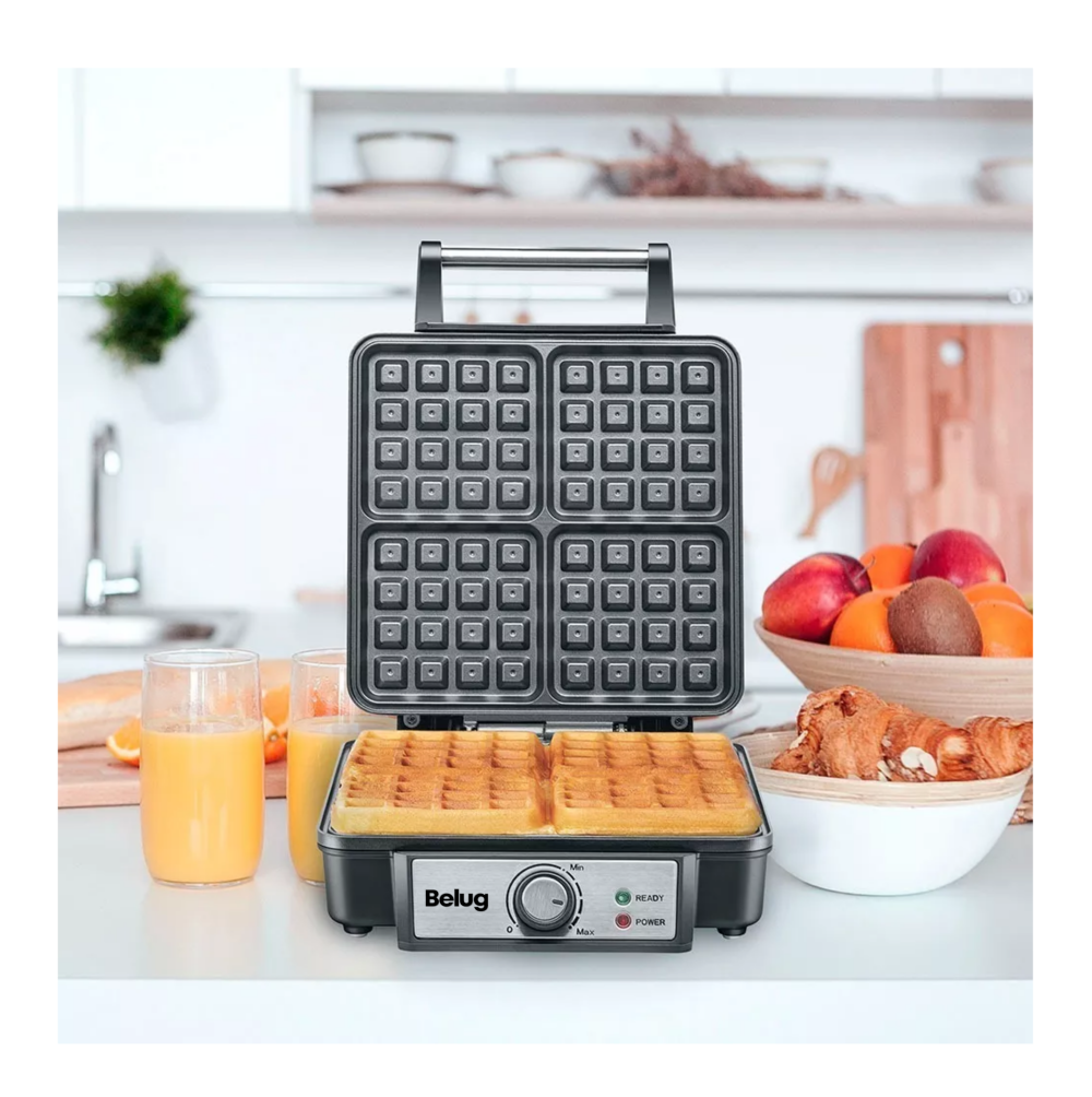 Foto 4 pulgar | Wafflera Belga Heat+ Premium 4 Rebanadas Belug Negro/plata