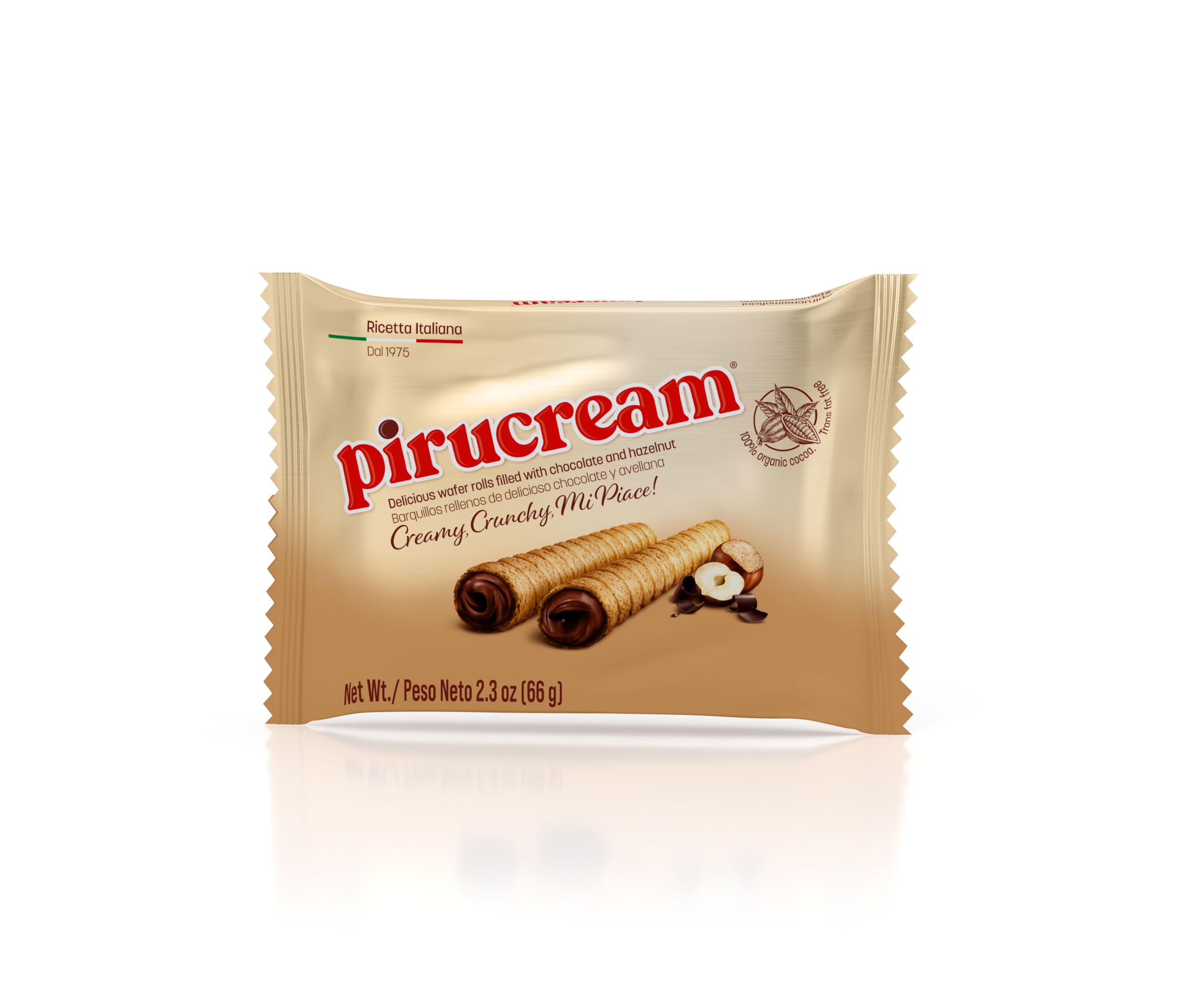Foto 2 | Rollos De Obleas Pirucream, Chocolate Y Avellana, 66 G, Paquete De 2 - Venta Internacional.