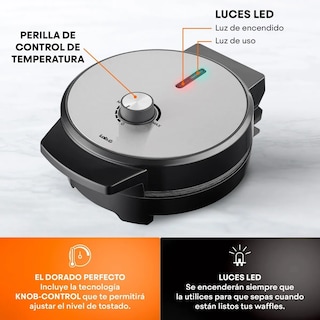 Foto 4 | Wafflera Lab.g 4 Rebanadas Acero Color Gris Con Negro