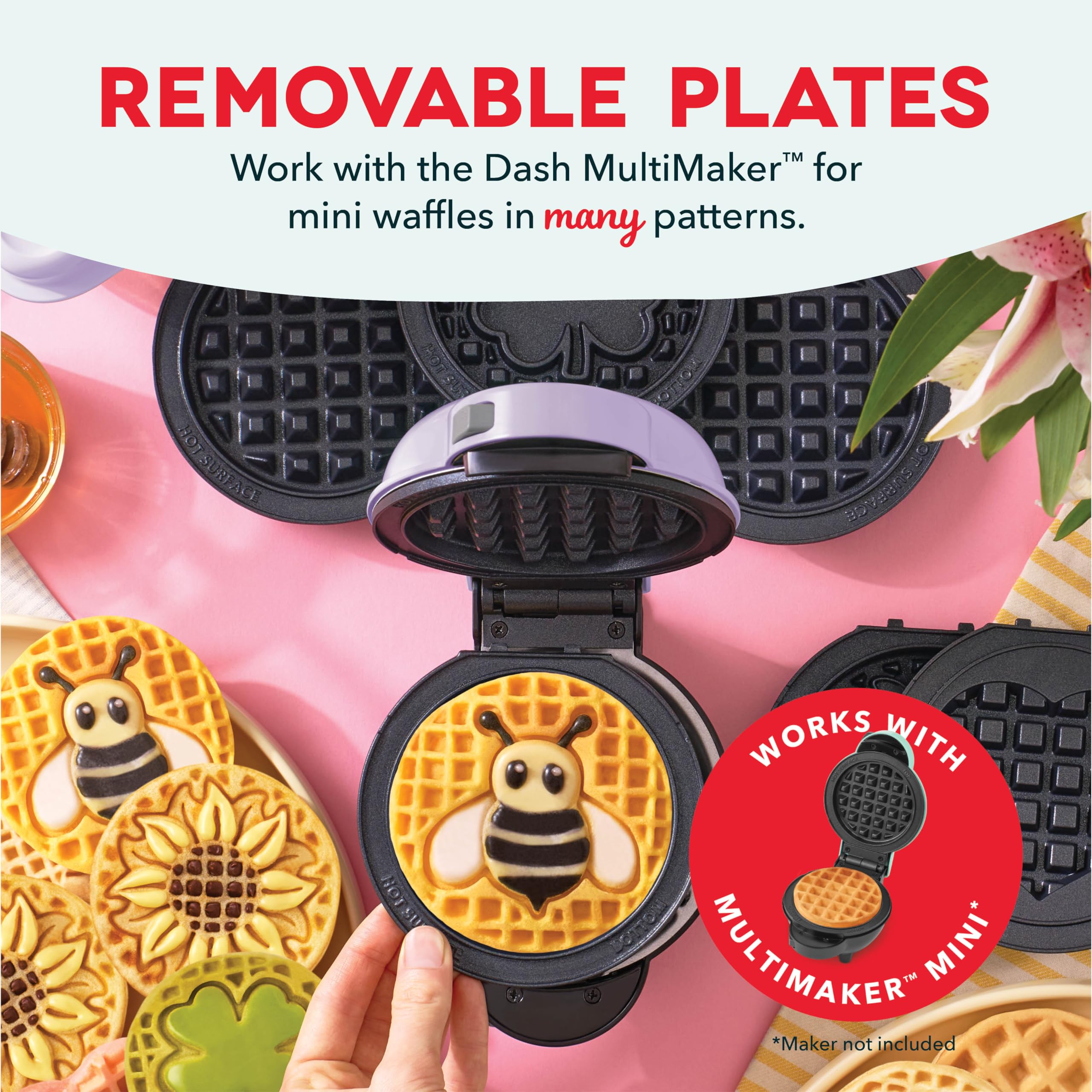 Foto 3 pulgar | Juego De Platos Para Gofres Dash Multimaker Mini System Two De 10 Cm - Venta Internacional.