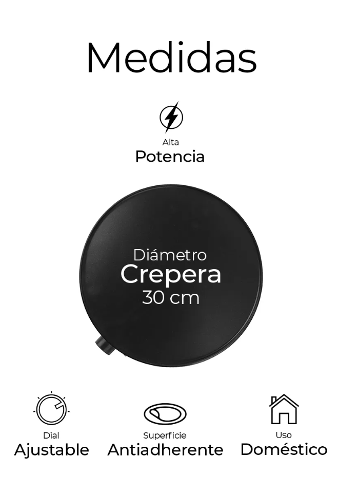 Foto 4 | Crepera Eléctrica Antiadherente 30cm Premium Nonstick Color Negro