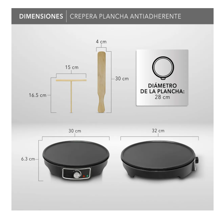 Foto 5 pulgar | Crepera Eléctrica Antiadherente Duradera De Calidad Prémium Color Negro