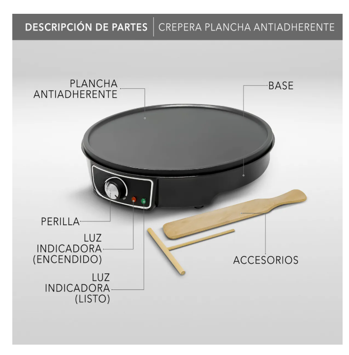 Foto 5 | Crepera Eléctrica Antiadherente Duradera De Calidad Prémium Color Negro