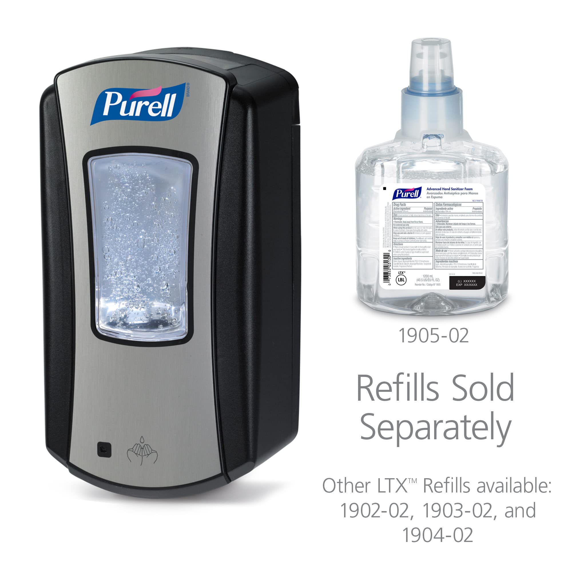 Foto 4 pulgar | Dispensador De Desinfectante Para Manos Purell Ltx-12 1200 Ml Cromado/negro - Venta Internacional.