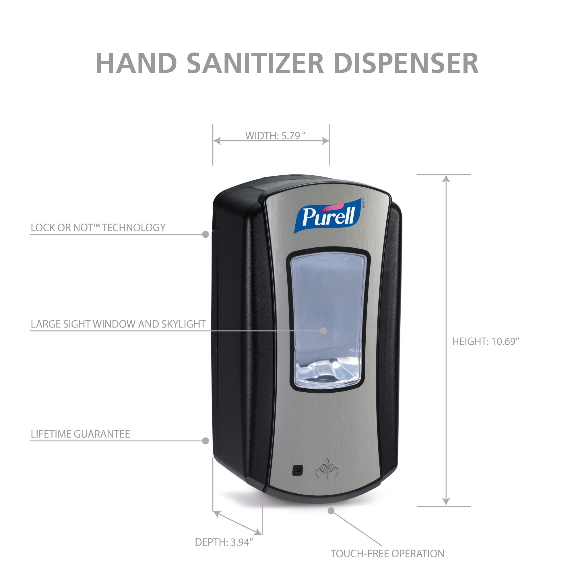 Foto 6 pulgar | Dispensador De Desinfectante Para Manos Purell Ltx-12 1200 Ml Cromado/negro - Venta Internacional.