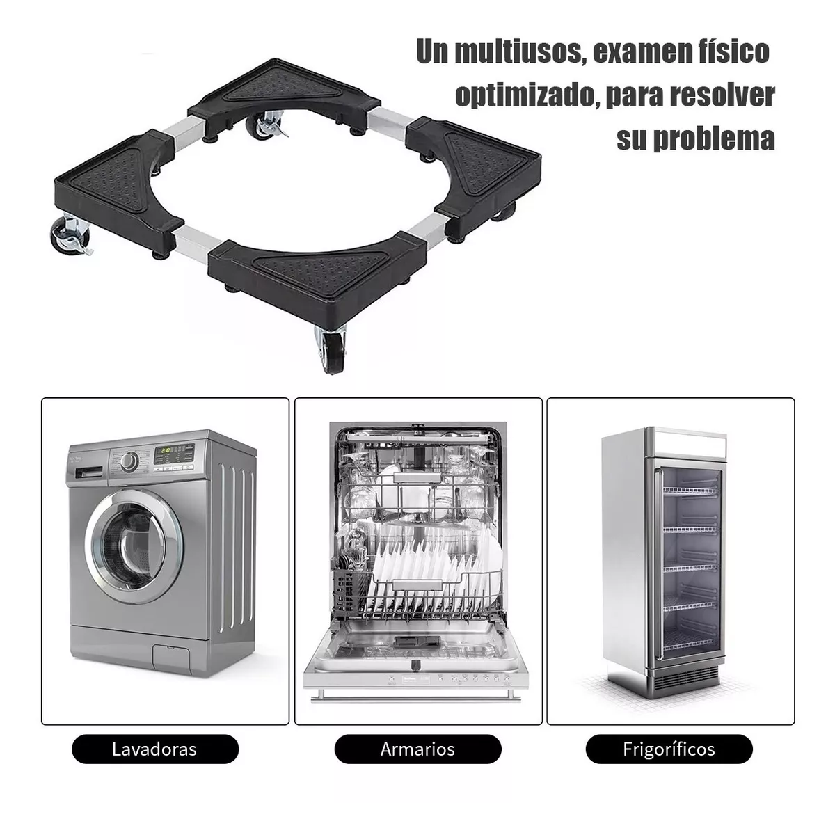 Foto 4 pulgar | Base Móvil Ajustable Eo Safe Imports ESI-10015 Negro para Refrigerador