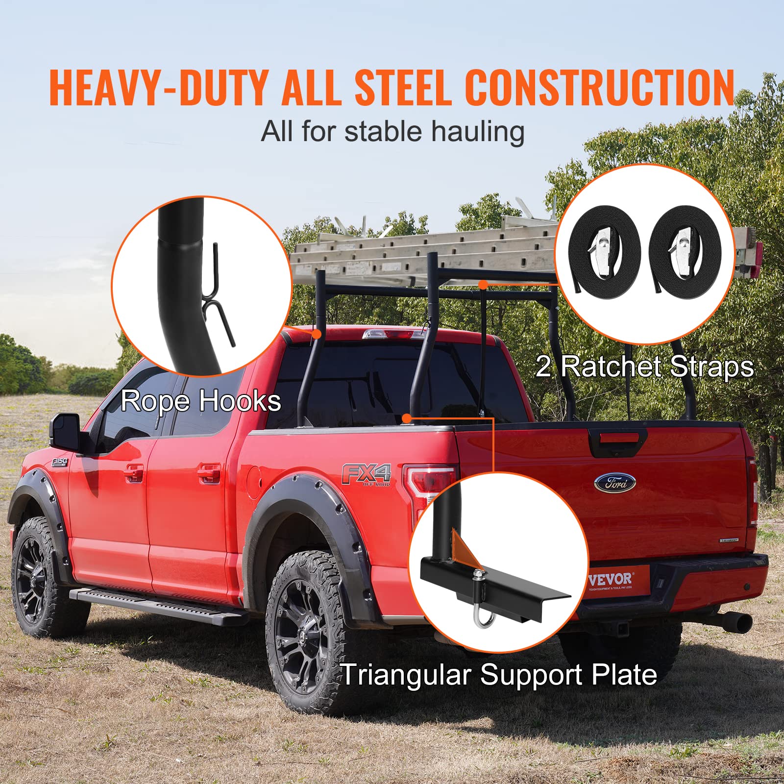 Foto 4 pulgar | Soporte Extensible Vevor Para Camión, Acero, 363 Kg De Capacidad - Venta Internacional.