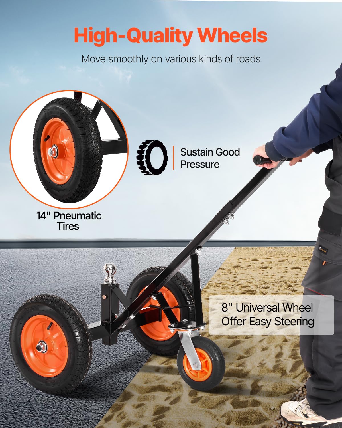 Foto 4 | Remolque Dolly Vevor Con Lengüeta De 1000 Libras Y Altura Ajustable - Venta Internacional.