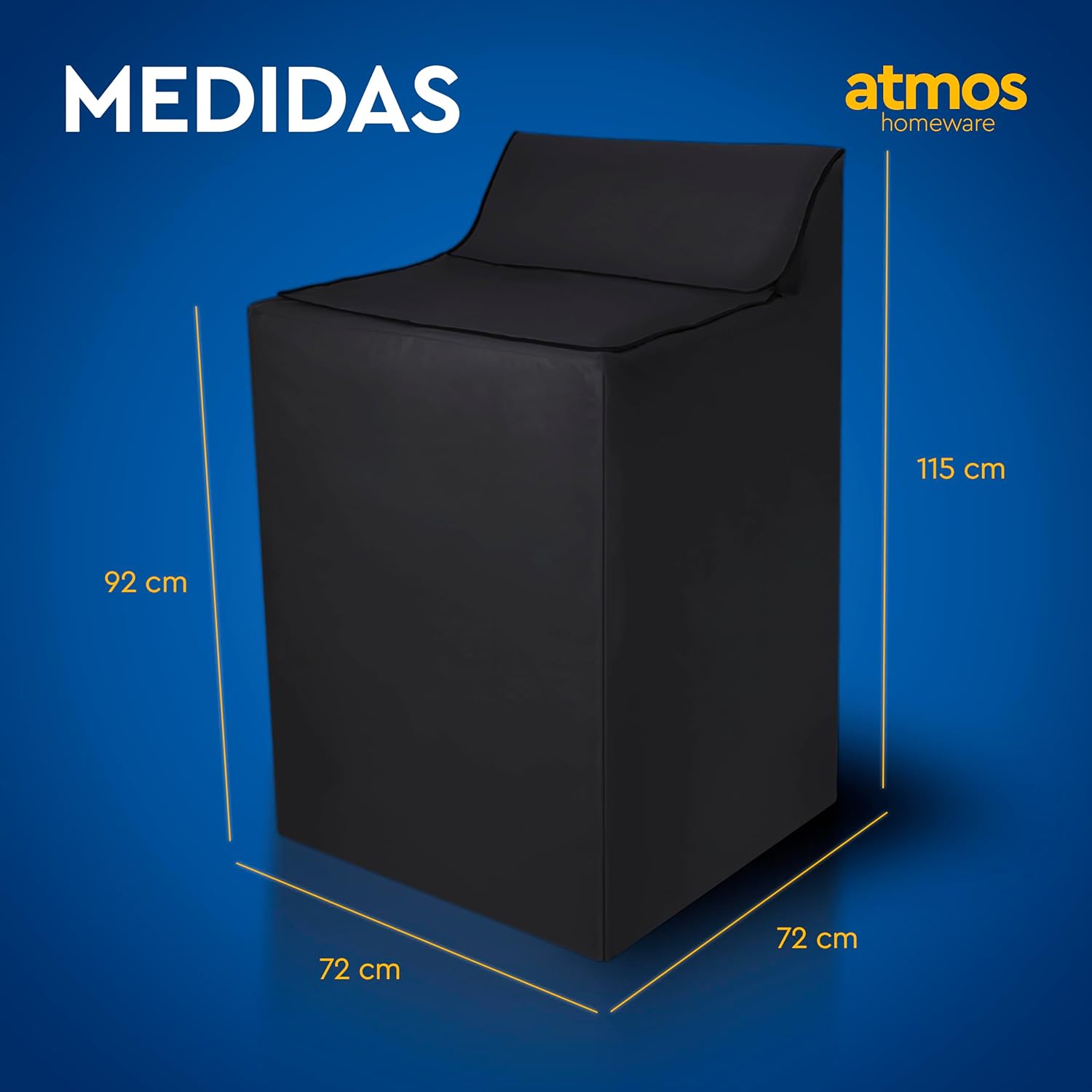 Foto 5 pulgar | Funda Para Lavadora Impermeable Atmos Homeware Negro