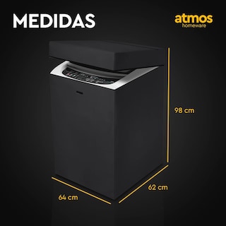 Foto 4 | Funda Para Lavadora De Carga Superior Digital Con Velcro Atmos Homeware Negra