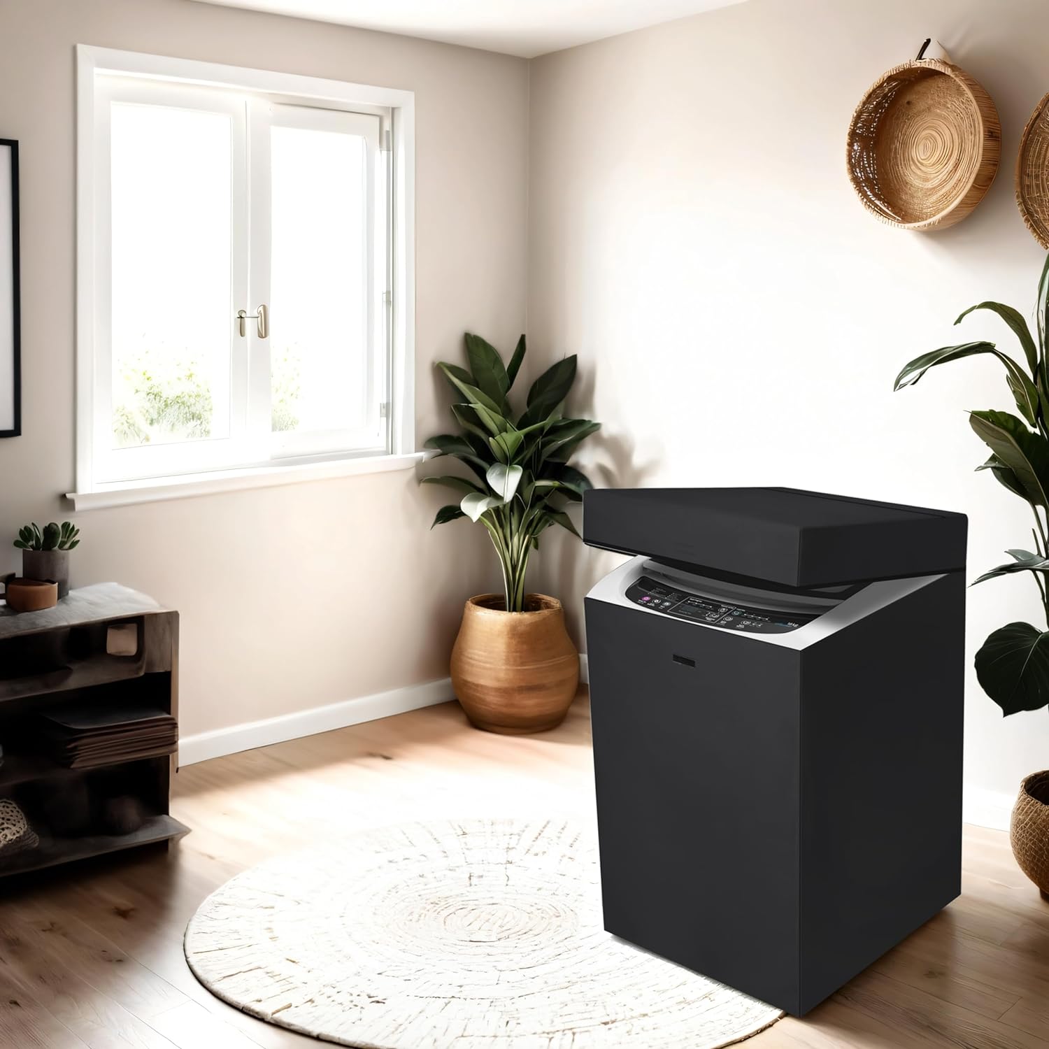 Foto 5 | Funda Para Lavadora De Carga Superior Digital Con Velcro Atmos Homeware Negra