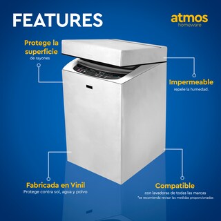 Foto 2 | Funda para Lavadora de Carga Superior Digital con Velcro Atmos Homeware Gris