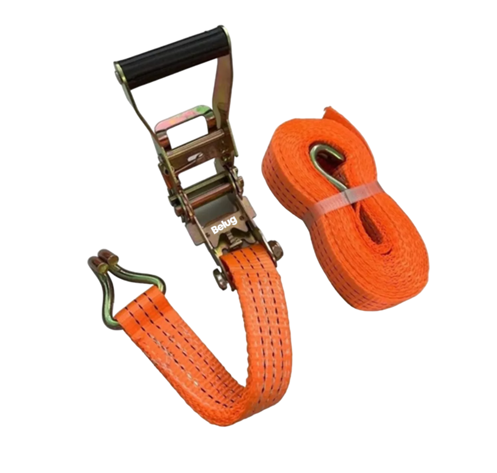 Eslinga Cinta De Amarre Con Matraca 5 Cm X 10 M Máxima 2000 Kg Naranja Belug