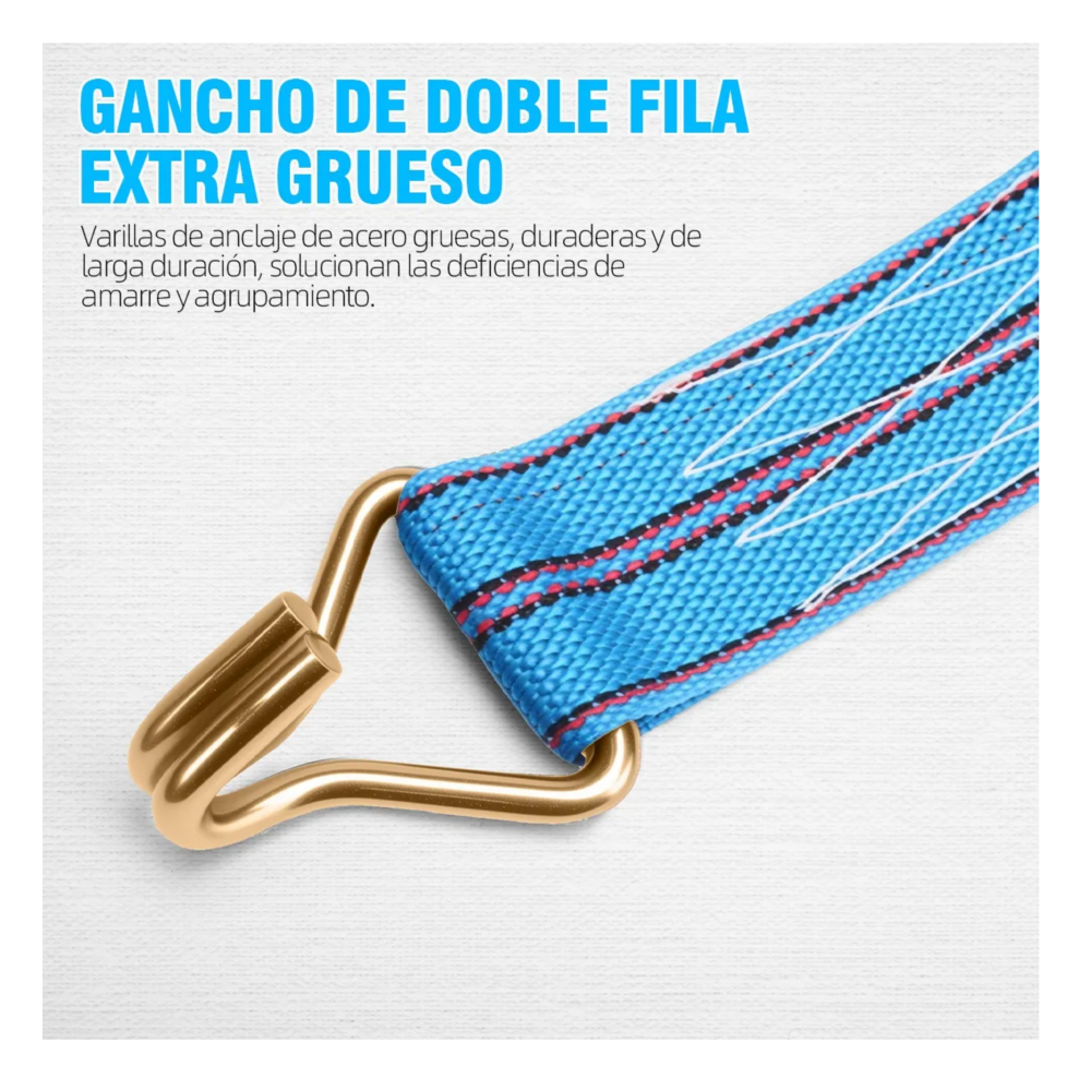 Foto 4 pulgar | 2pcs Eslinga Matraca 6cm*12m 8000kg Con Ganchos Remolque Lab.g  Azul