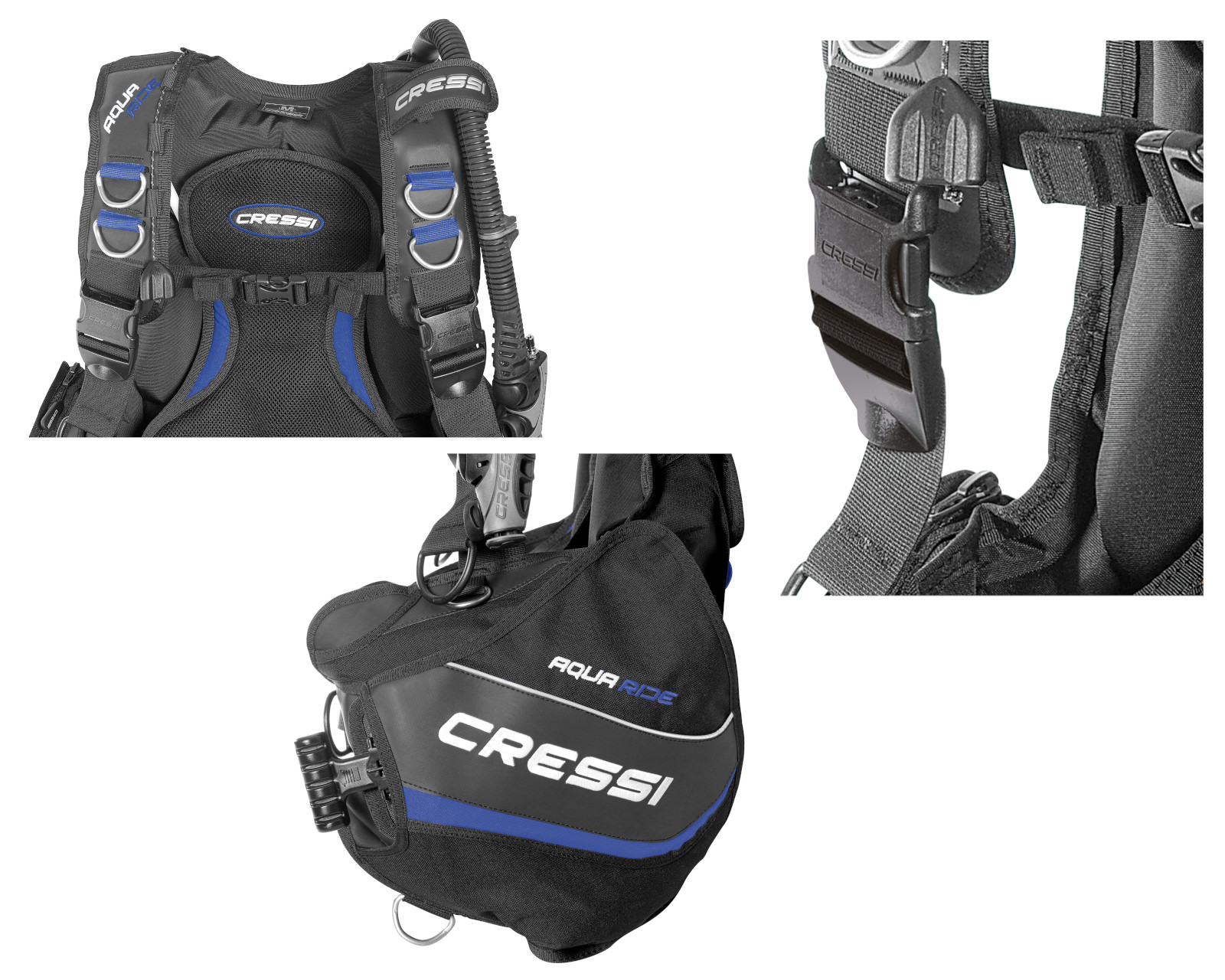 Foto 4 pulgar | BCD Cressi Aquaride Talla S Buceo Técnico color Negro/Azul