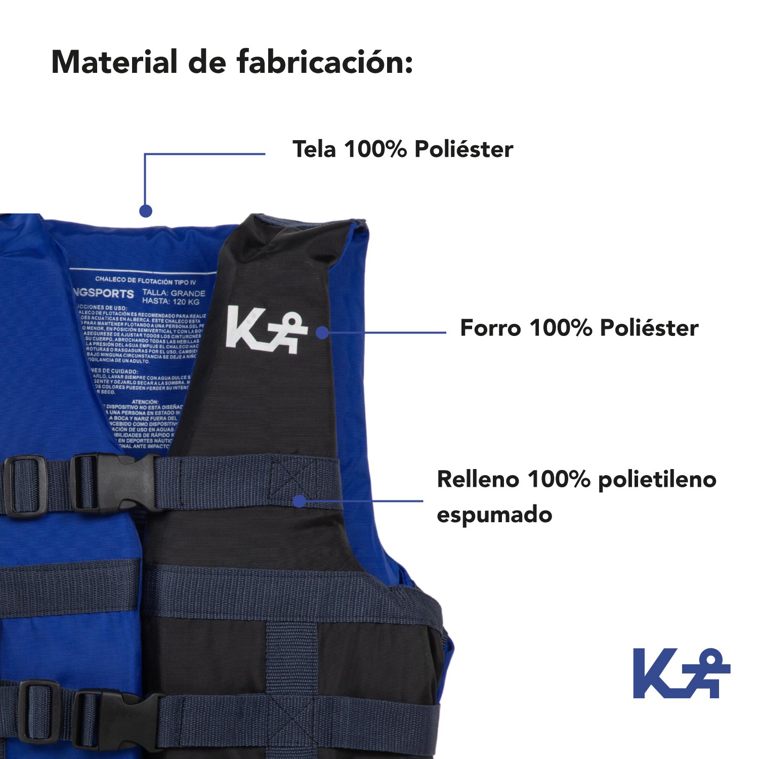 Foto 6 | Chaleco Salvavidas KingSports 300097 color Amarillo para Adulto