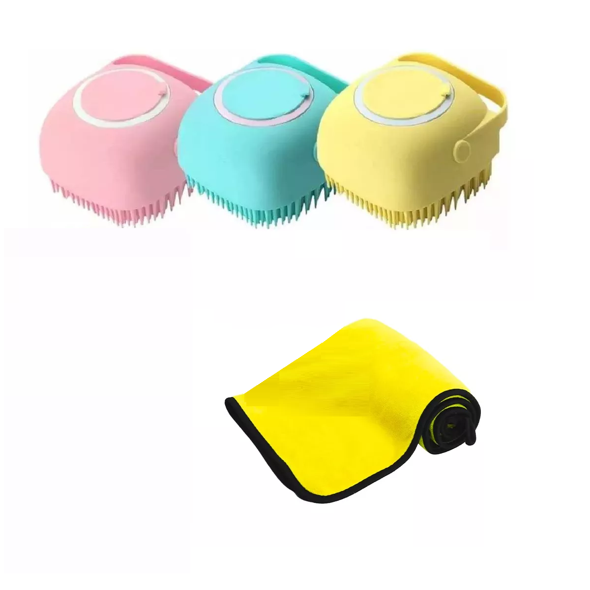 Juego Cepillo Para Baño Y Toalla Perro Mascotas 3pcs Eo Safe Imports Esi-8831 Multicolor