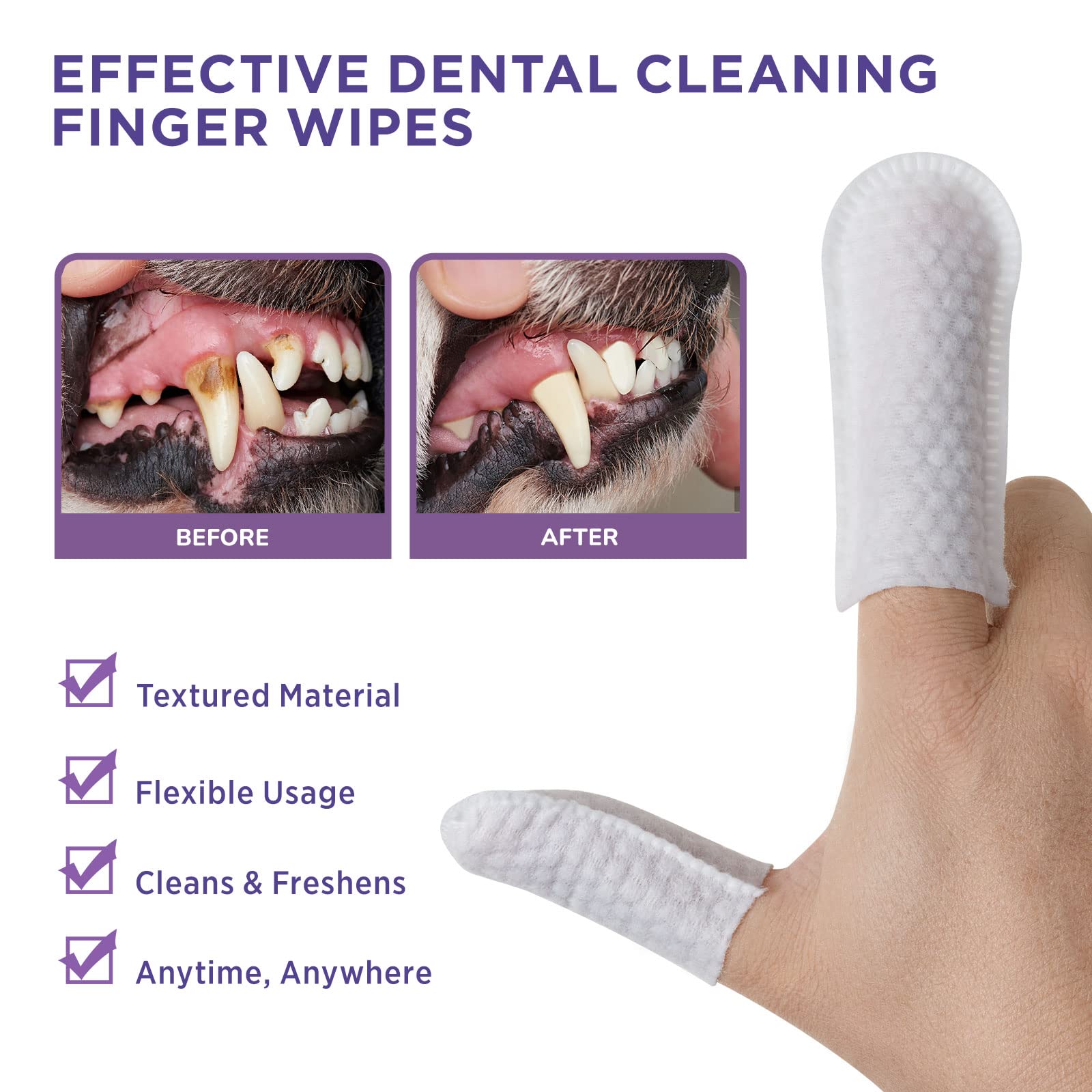 Foto 4 pulgar | Toallitas Limpiadoras De Dientes Para Perros Y Gatos, 50 Unidades - Venta Internacional.