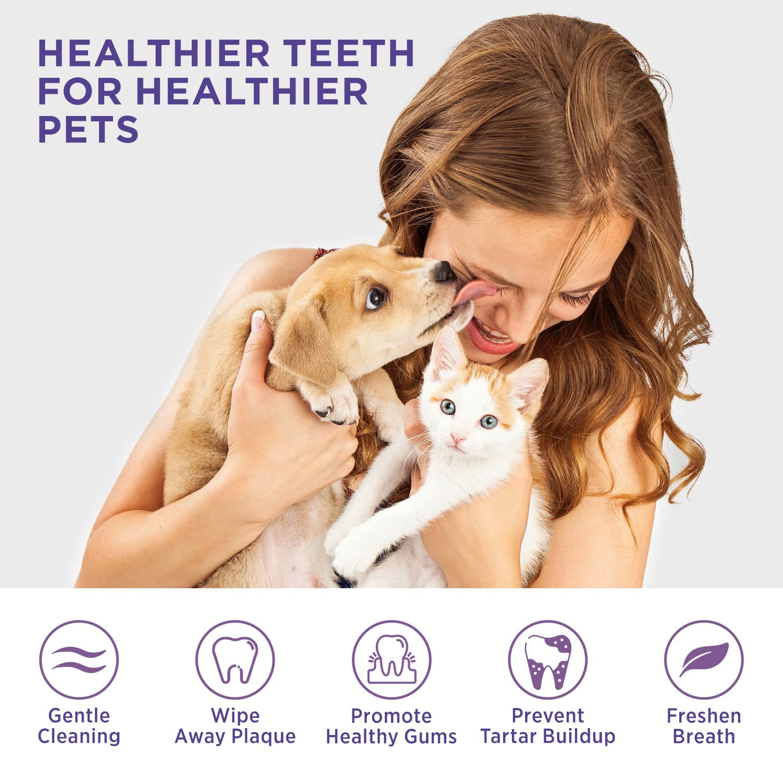 Foto 6 pulgar | Toallitas Limpiadoras De Dientes Para Perros Y Gatos, 50 Unidades - Venta Internacional.