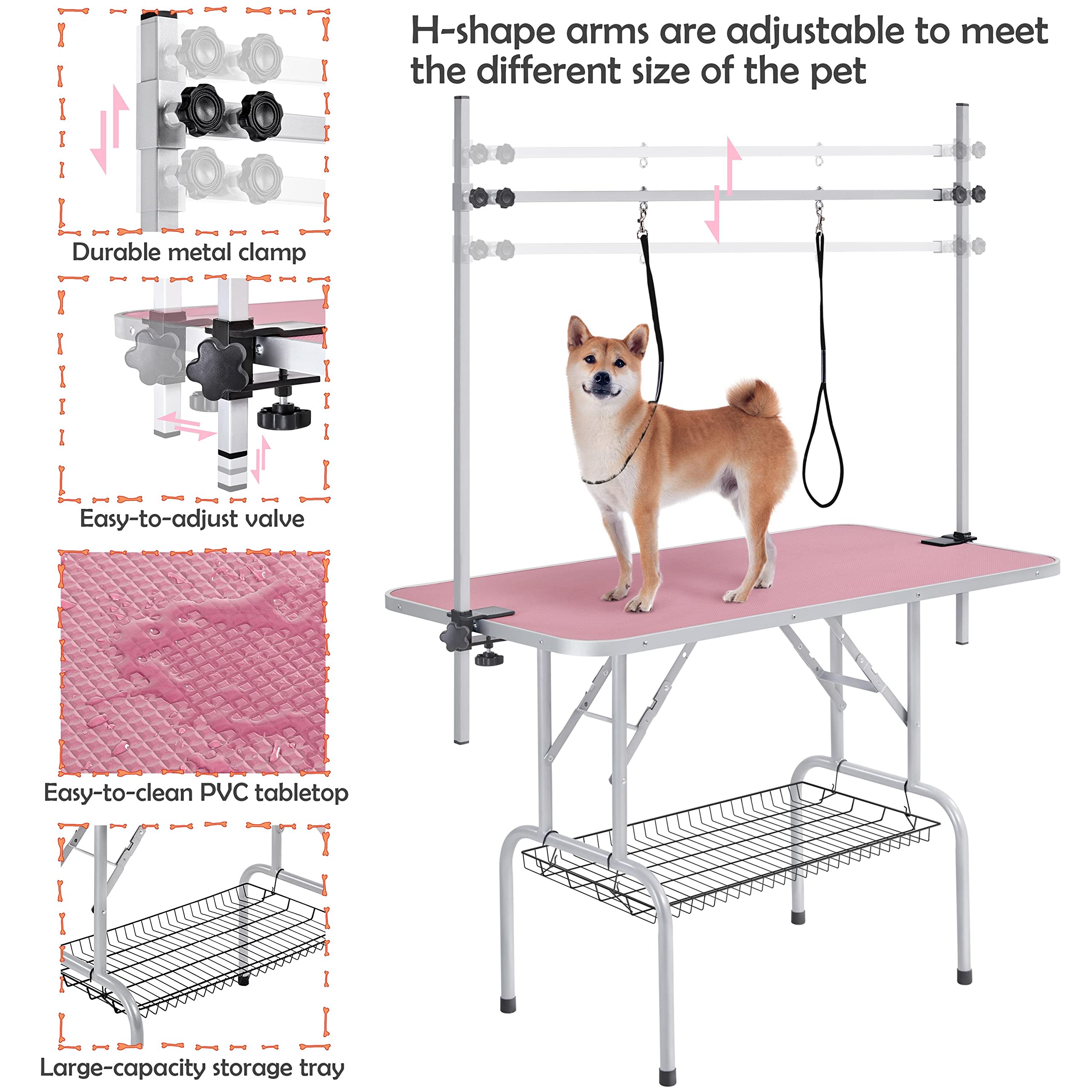 Foto 4 | Mesa De Aseo Para Mascotas Yaheetech De 46 Pulgadas Para Perros Grandes, Ajustable - Venta Internacional.