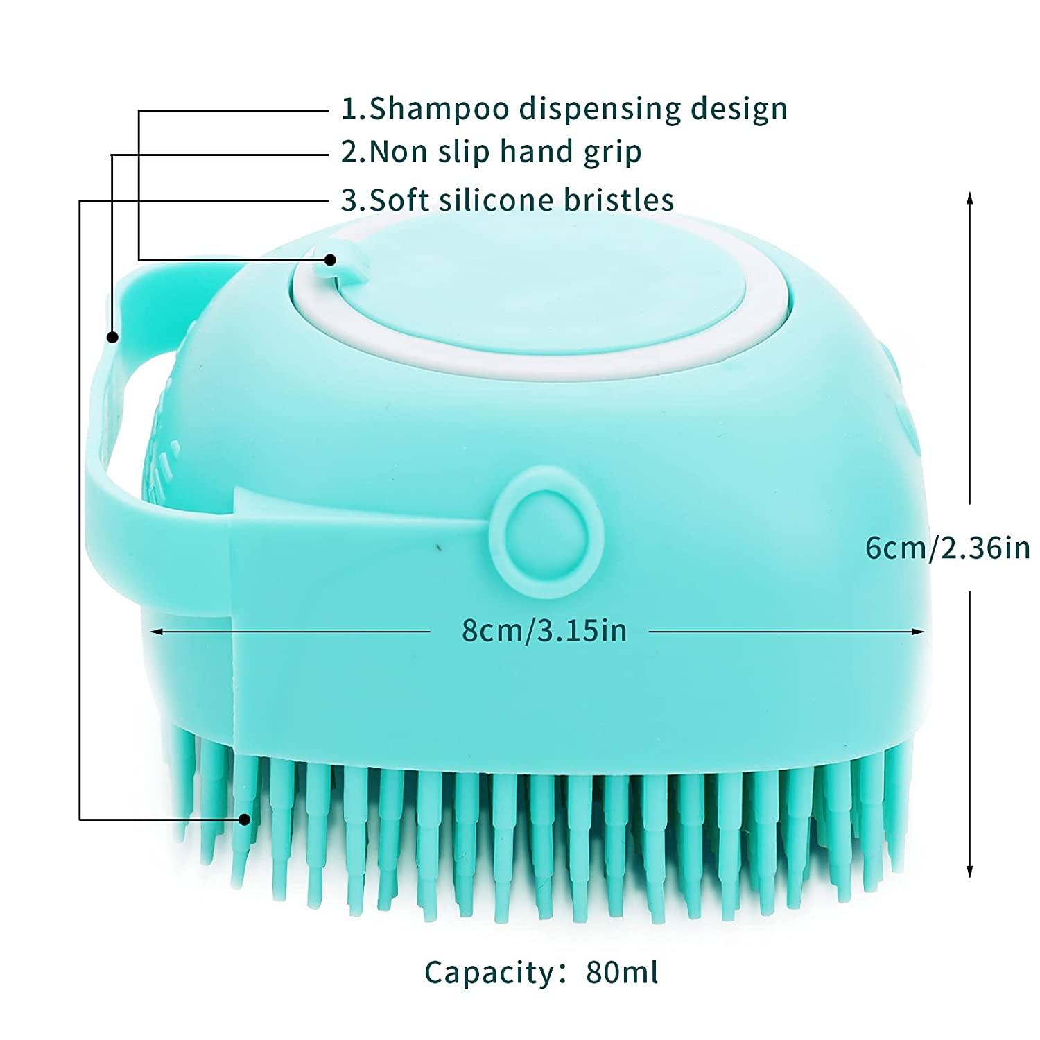 Foto 4 pulgar | Cepillo De Baño Para Perros Y Gatos, Cepillo De Aseo De Goma De Silicona - Venta Internacional.