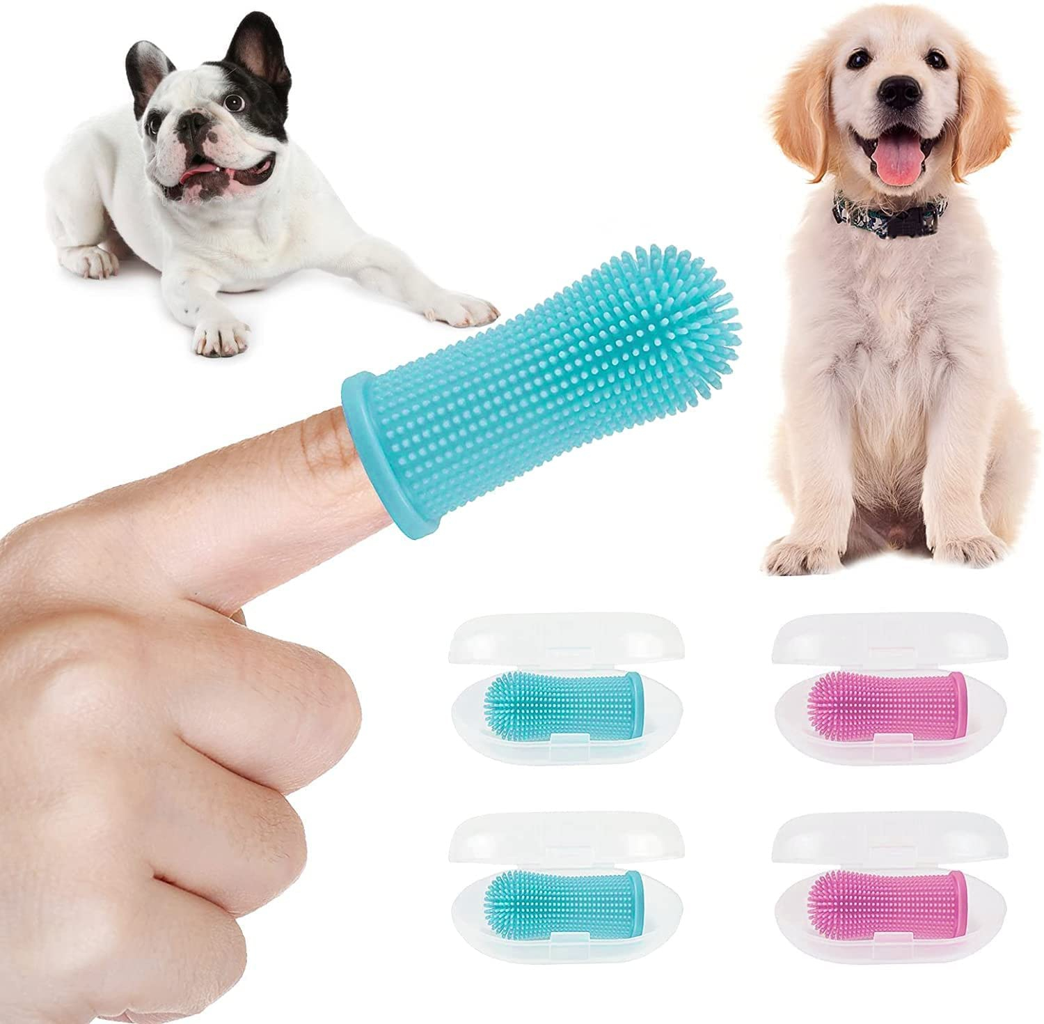 Juego De Cepillos De Dientes Con Dedos Jieyou Para Perros Y Gatos, 4 Piezas - Venta Internacional.