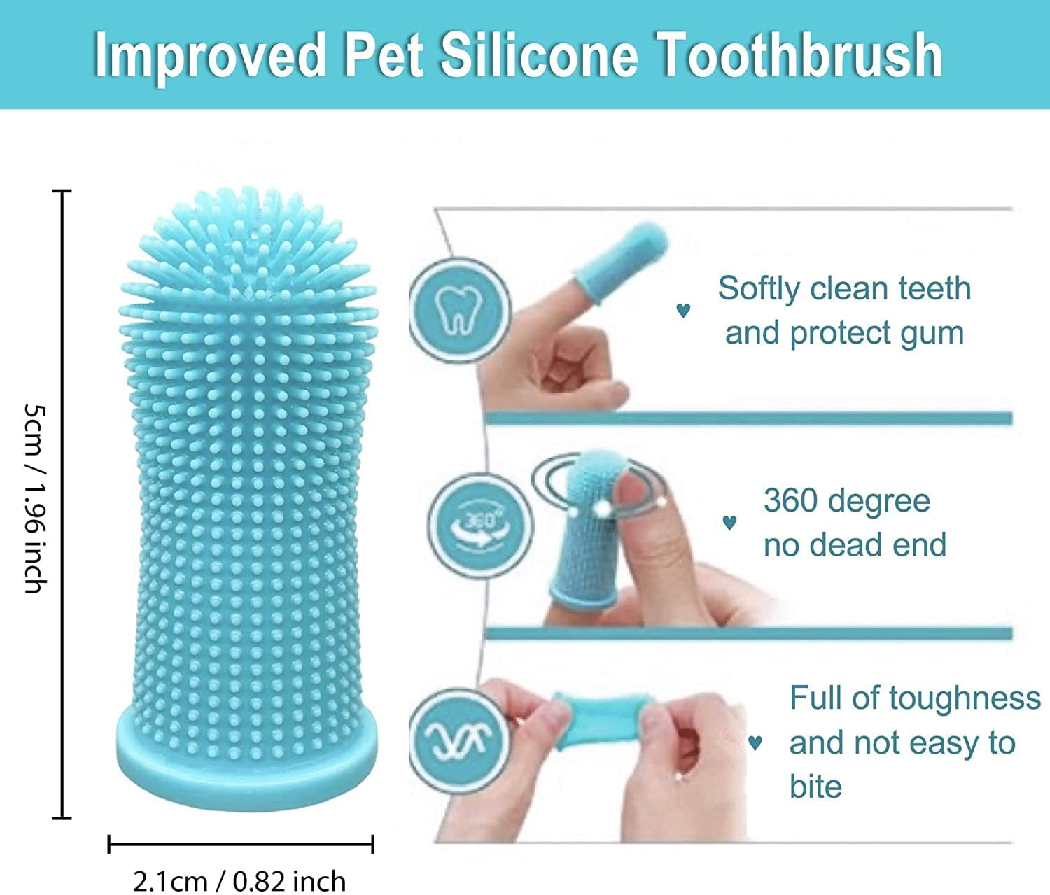 Foto 4 | Juego De Cepillos De Dientes Con Dedos Jieyou Para Perros Y Gatos, 4 Piezas - Venta Internacional.
