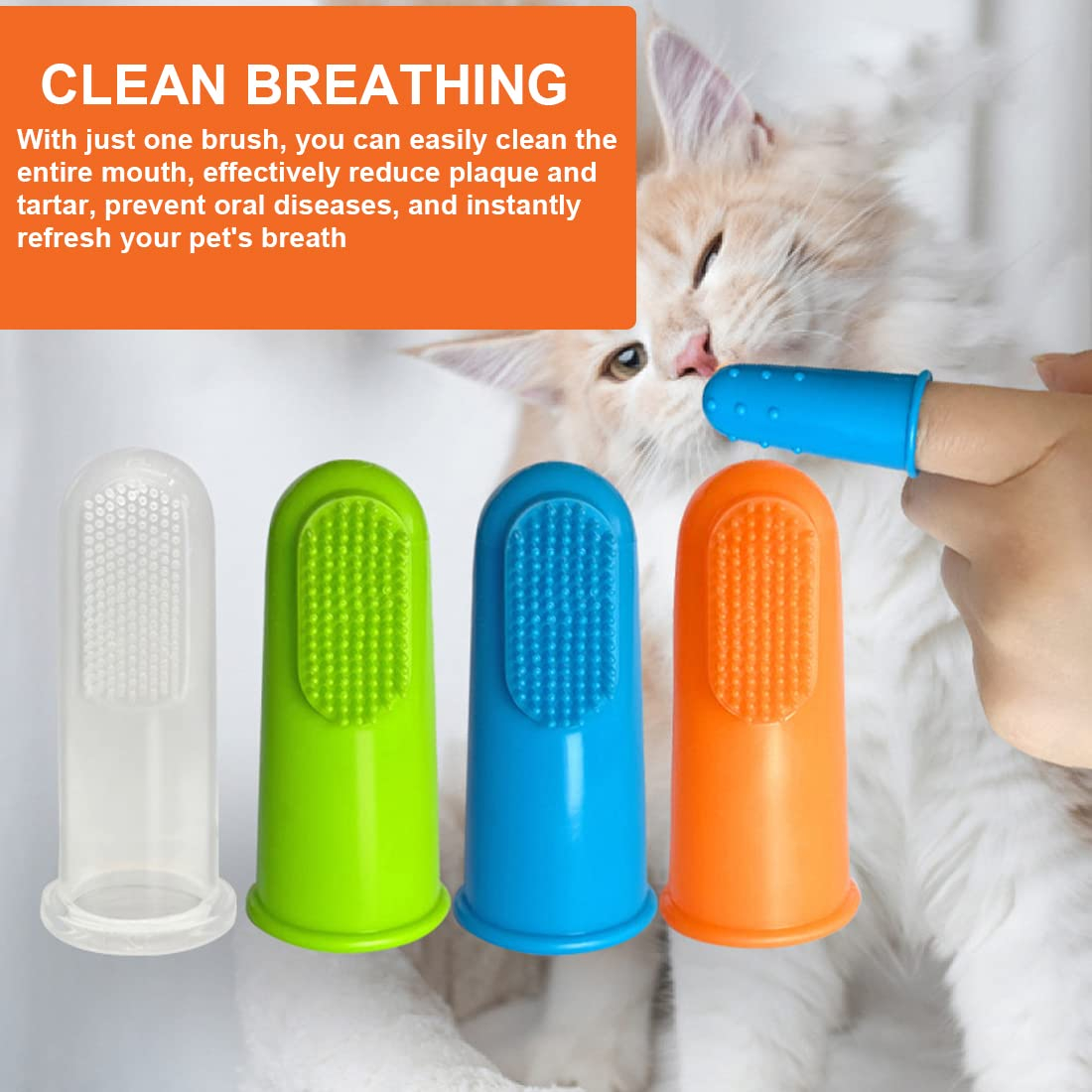 Foto 4 pulgar | Juego De Cepillos De Dientes Pet Finger Jieyou Para Perros Y Gatos (4 Unidades) - Venta Internacional.
