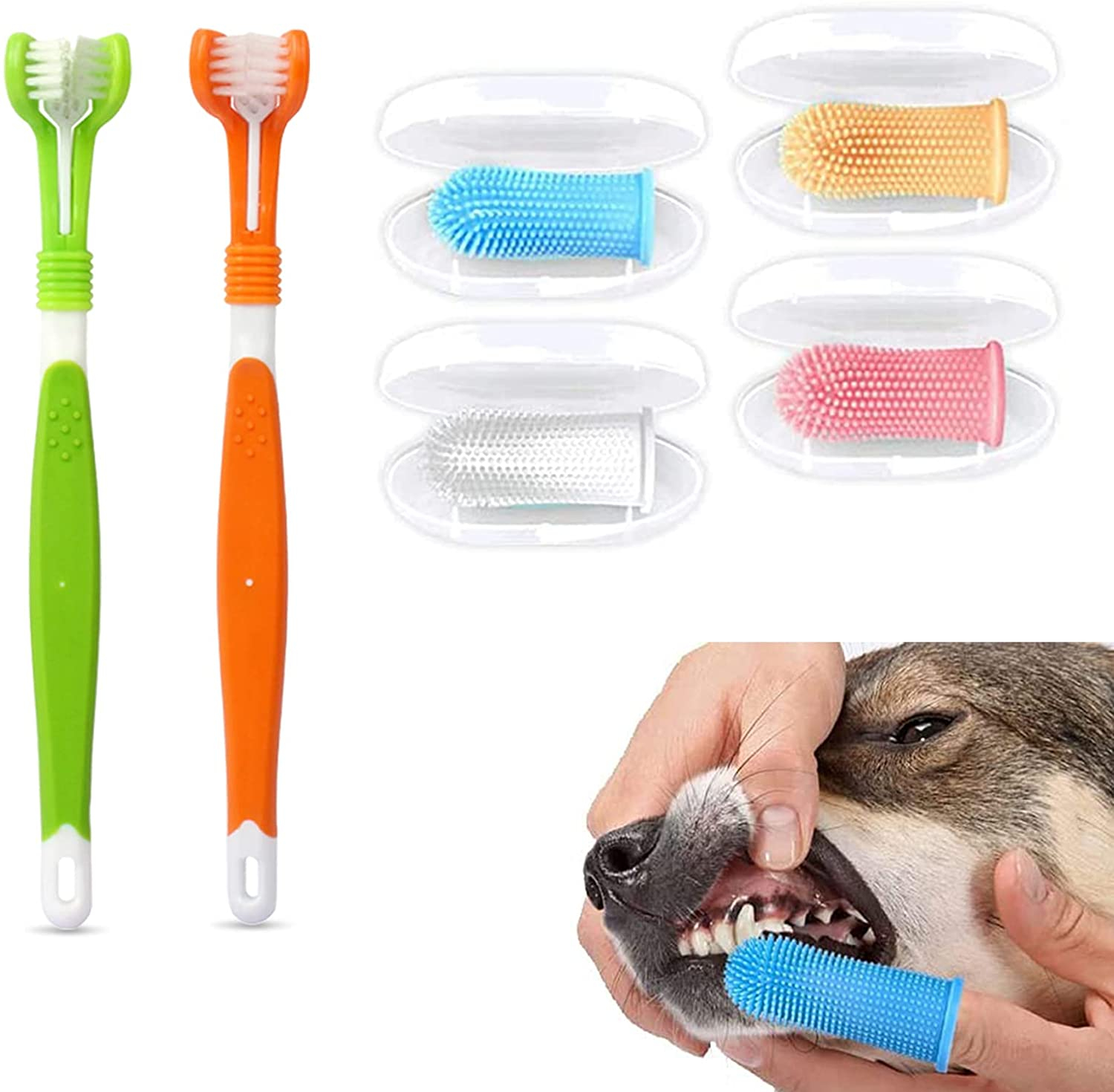 Foto 2 pulgar | Cepillo De Dientes Para Perros, 6 Piezas, Cepillo De Dientes Para Mascotas, Cepillo De Dientes Para  - Venta Internac