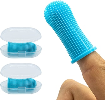 Foto 1 | Cepillo De Dientes Para Perros Jieyou Silicone 360 Grados Azul, 2 Piezas - Venta Internacional.