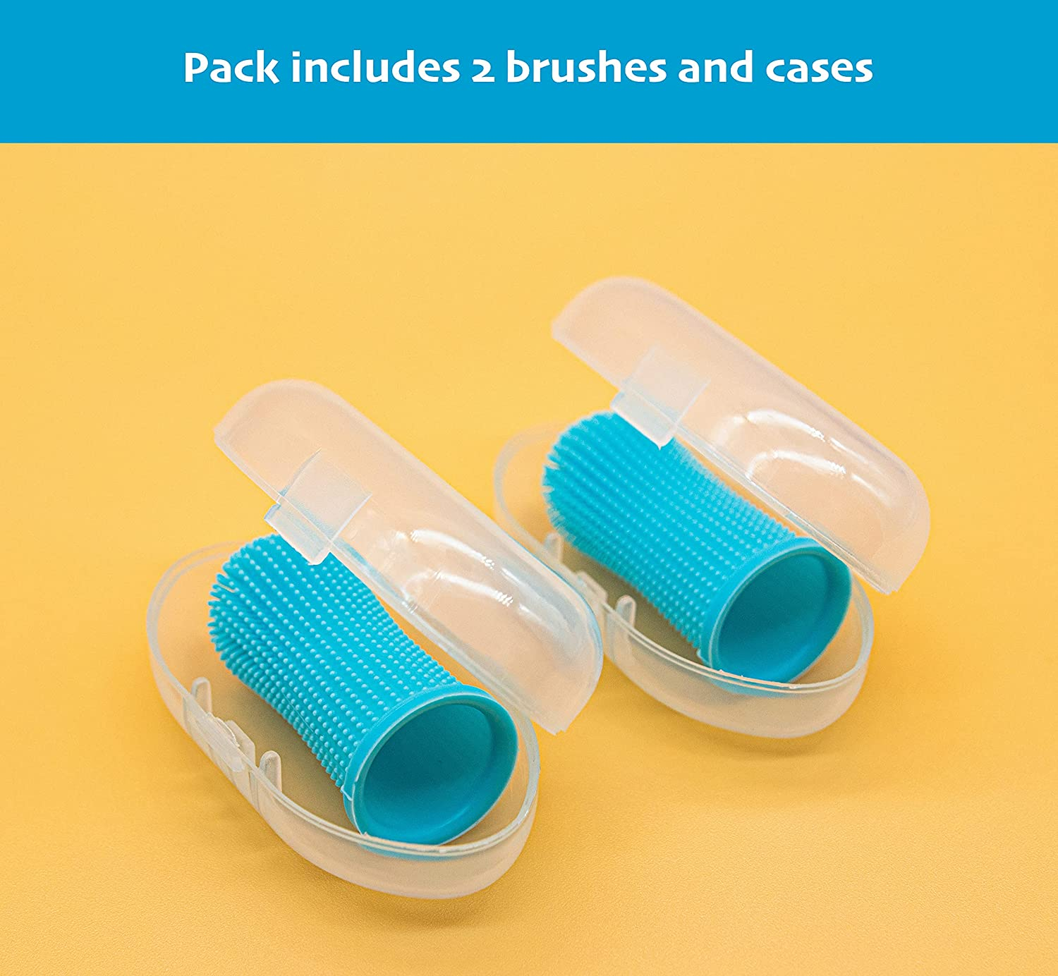 Foto 7 pulgar | Cepillo De Dientes Para Perros Jieyou Silicone 360 Grados Azul, 2 Piezas - Venta Internacional.