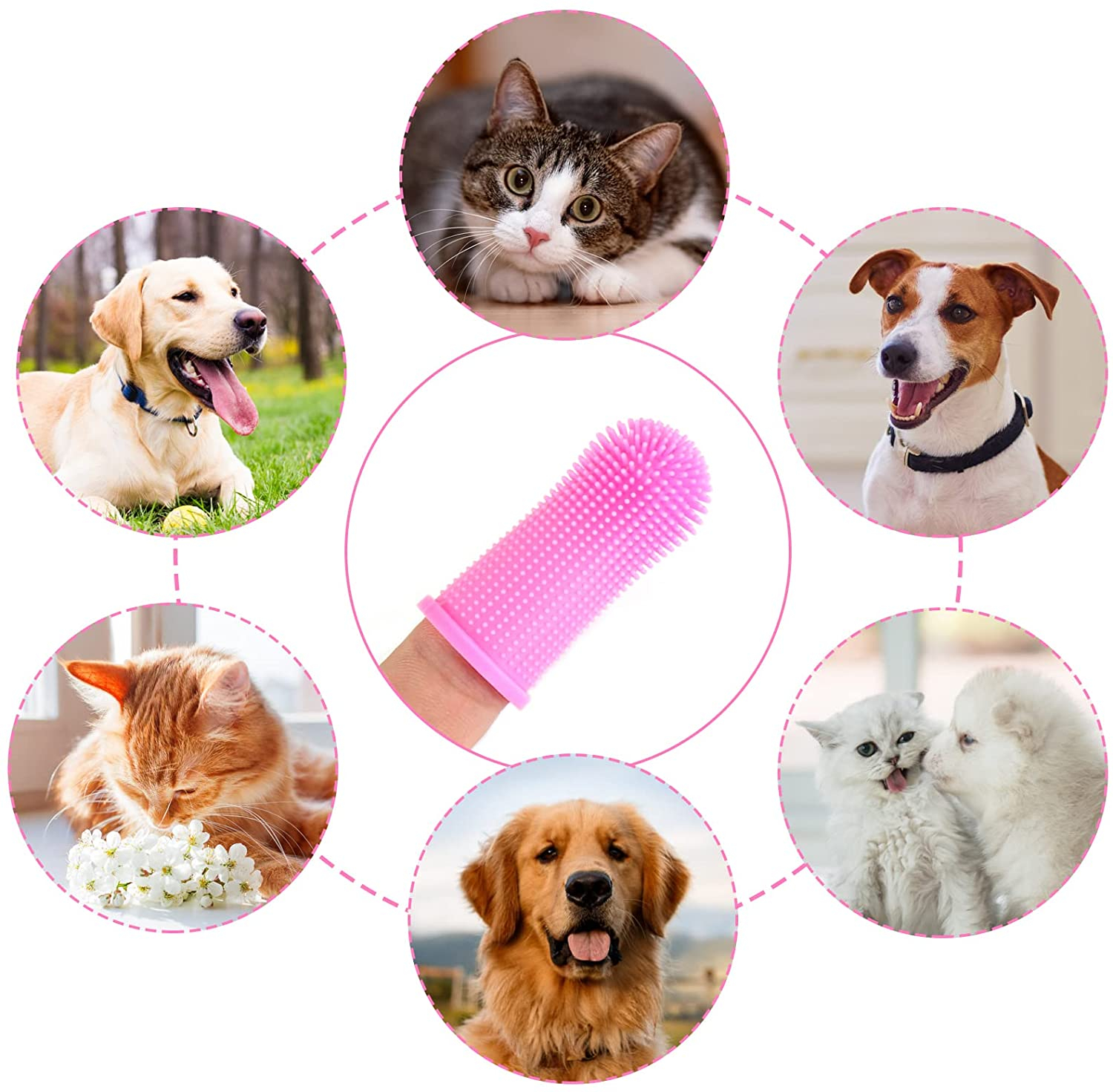Foto 8 pulgar | Juego De Cepillos De Dientes Jieyou Finger Toothbrush Para Perros Y Gatos - Venta Internacional.