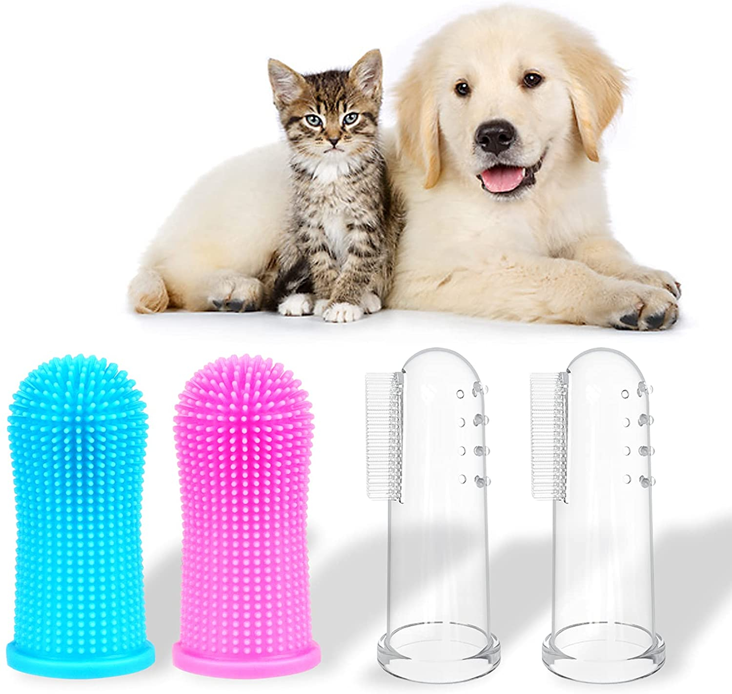 Cepillo De Dientes Jieyou De Silicona De 360 Grados Para Perros Y Gatos (4 Unidades) - Venta Internacional.