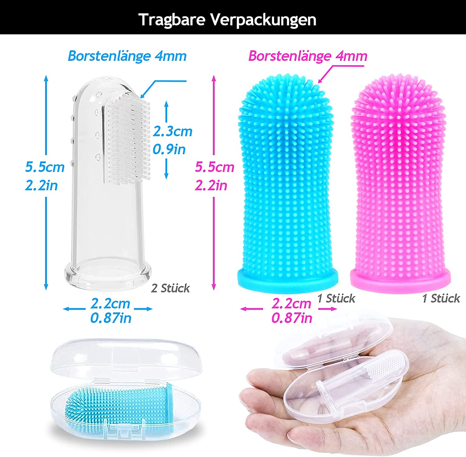 Foto 5 pulgar | Cepillo De Dientes Jieyou De Silicona De 360 Grados Para Perros Y Gatos (4 Unidades) - Venta Internacional.