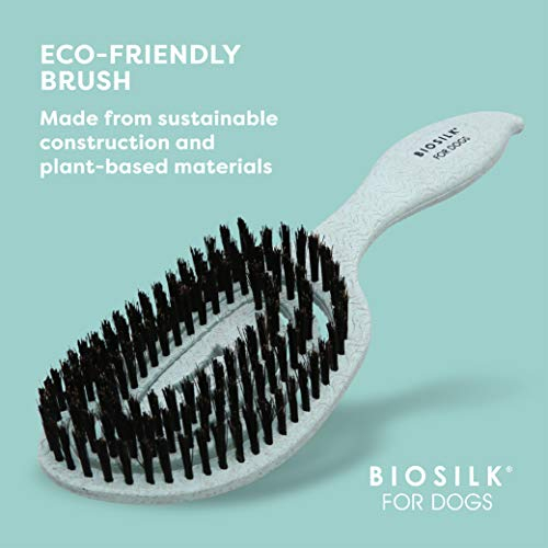 Foto 5 pulgar | Cepillo Para Perros Biosilk Ecológico Con Cerdas De Pelo De Jabalí, Color Verde Menta - Venta Internacional.