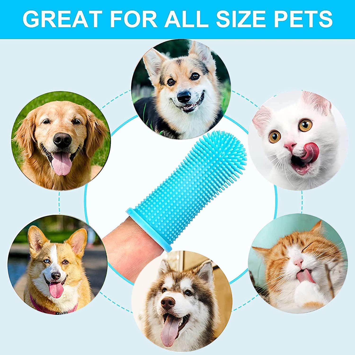 Foto 2 | Juego De Cepillos De Dientes Para Perros Jieyou, Cepillo De Dientes De 4 Dedos Para Perros Y Gatos - Venta Internaciona