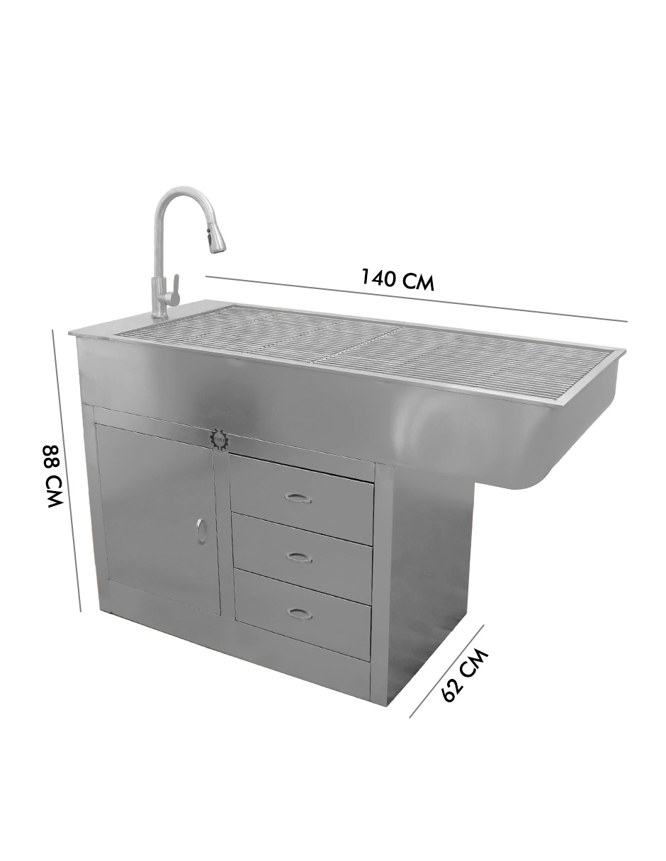 Foto 1 | Bañera C/cajones Veterinaria Mindejal Acero Inox Mba01 Bañera C/ Accesorios Veterinaria