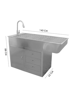 Foto 1 | Bañera C/cajones Veterinaria Mindejal Acero Inox Mba01 Bañera C/ Accesorios Veterinaria