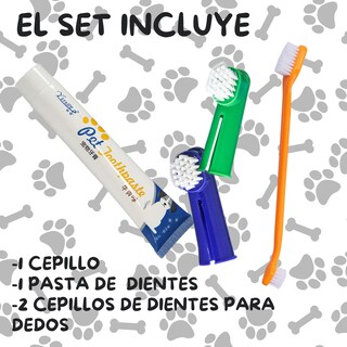 Foto 4 | Kit Pasta Dientes Mascotas Cepillo Suave Cuidado Bucal