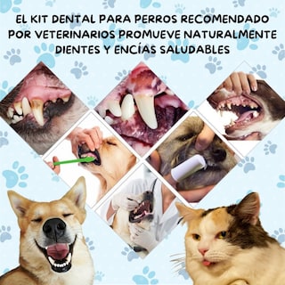 Foto 7 | Kit Pasta Dientes Mascotas Cepillo Suave Cuidado Bucal