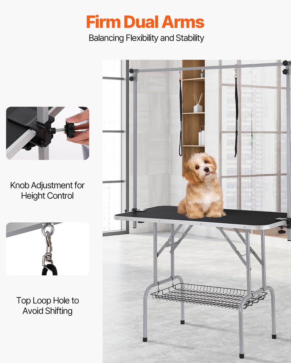 Foto 4 | Mesa De Aseo Para Mascotas Vevor De 46 Pulgadas Con 2 Brazos Ajustables, 150 Kg - Venta Internacional.